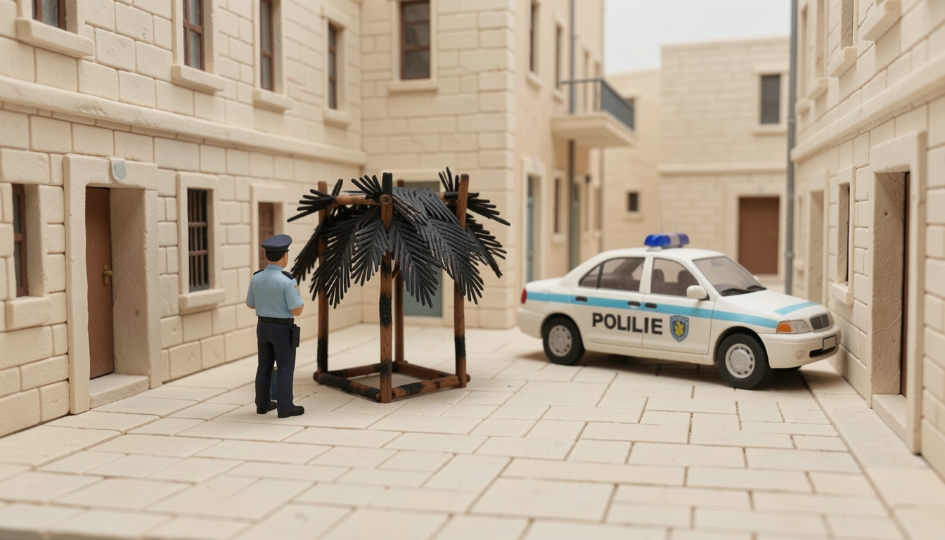 איור: זירת שריפת סוכה בירושלים