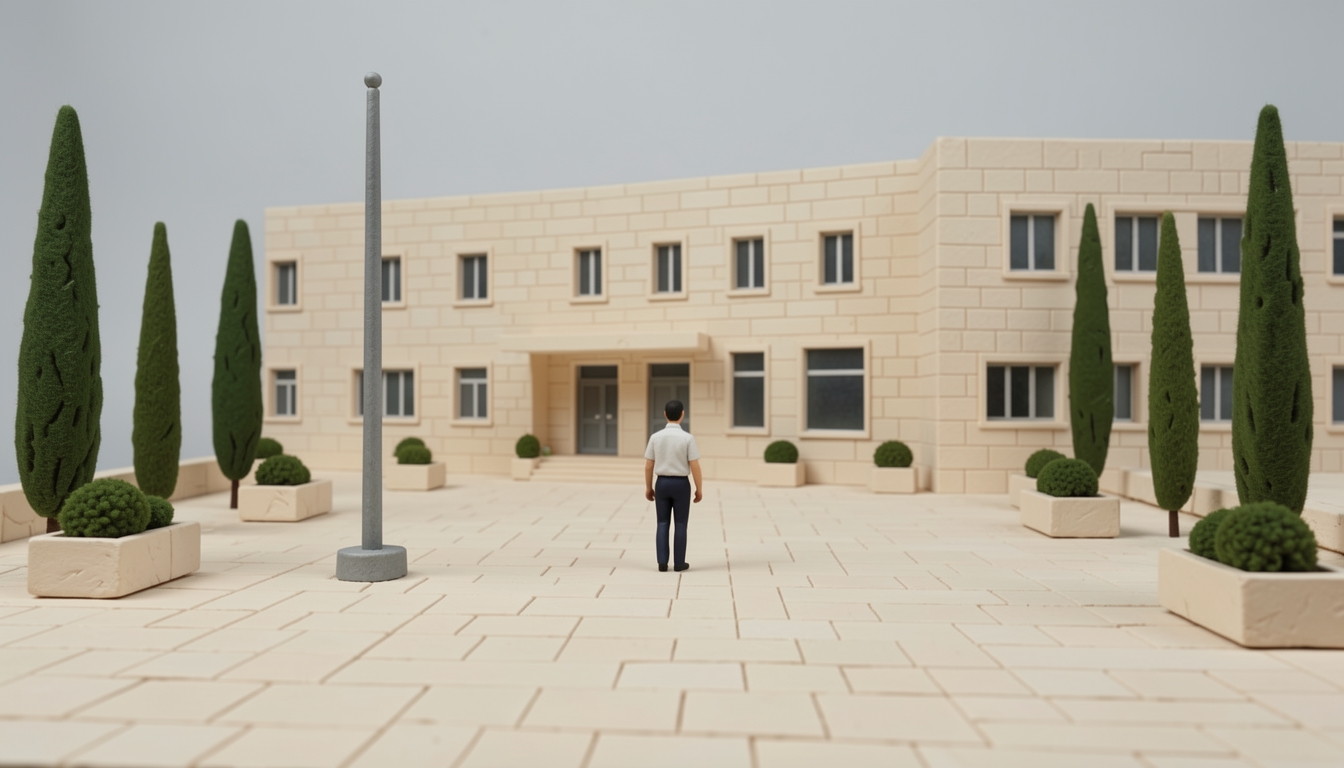 איור: רחבת משרד ממשלתי בירושלים