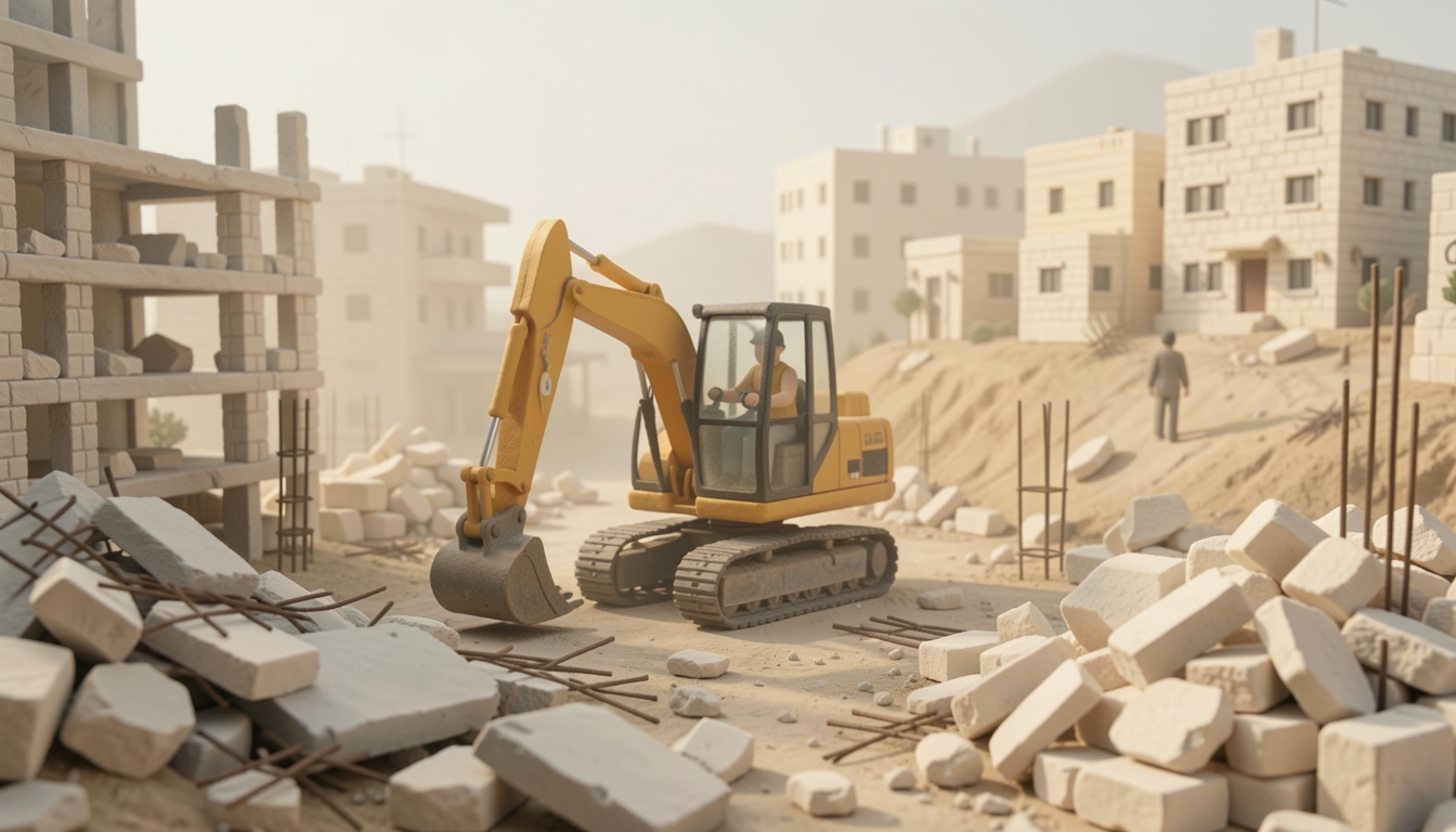 איור: הריסת מבנה מגורים בא-טור