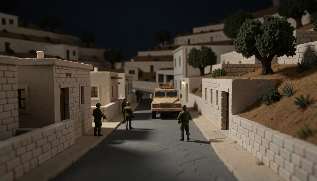 איור: כוחות ביטחון בכפר ביהודה ושומרון