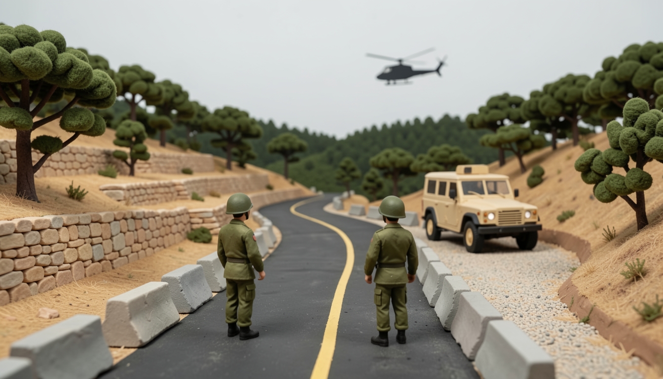 איור: מחסום צבאי וסריקות בגליל המערבי