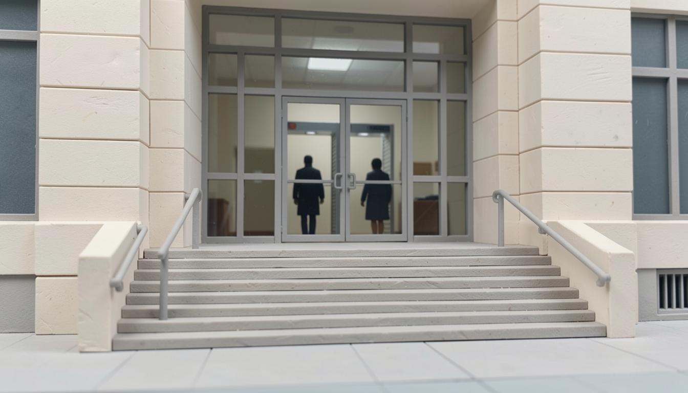 איור: רחבת הכניסה לבית המשפט