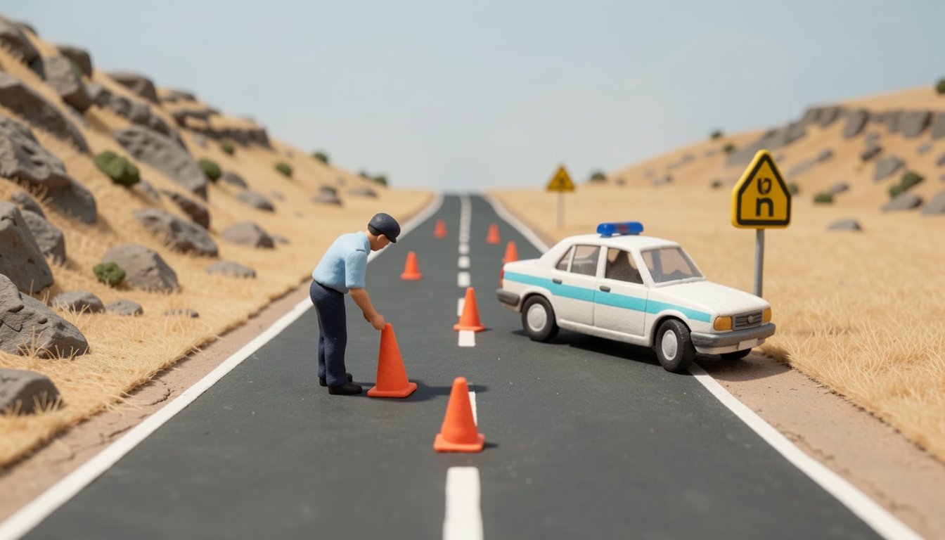 איור: חסימת כביש 92 ברמת הגולן